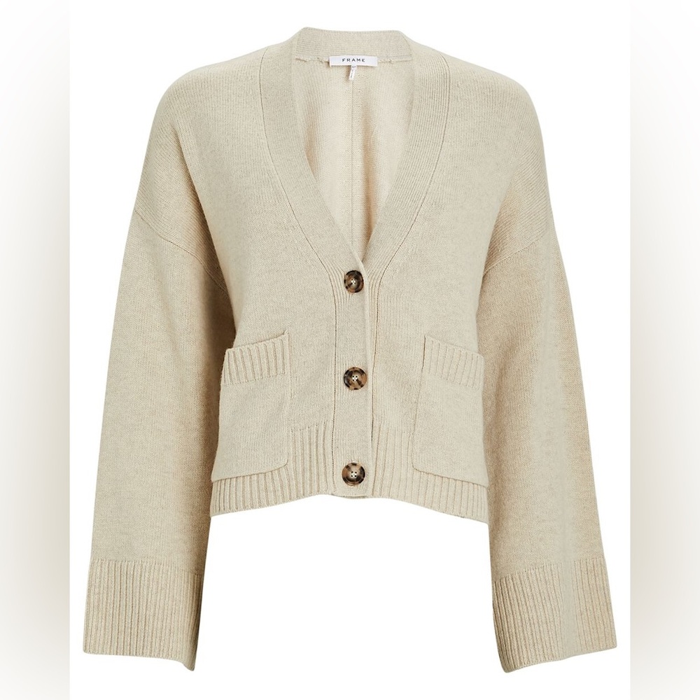 FRAME Women's Natural Luxe Cardi Size Medium